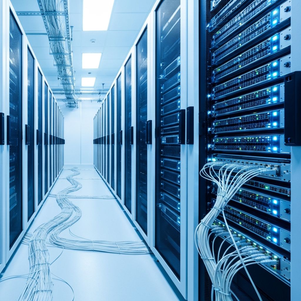 Salle serveur et infrastructure réseau moderne
